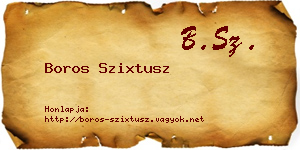 Boros Szixtusz névjegykártya